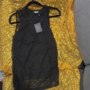 DKNY Black Mesh Tank Top